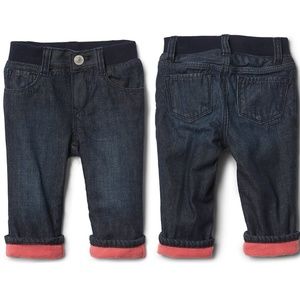 NEW NWT GAP fleece-lined baby girl jeans 3-6m